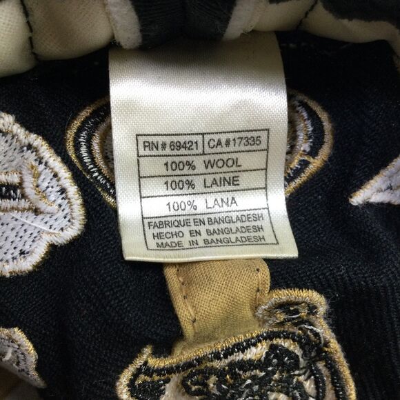 Reebok NFL All Over Team Logos Fitted Baseball Hat Black Gold Size 7 1/4 - Picture 12 of 16